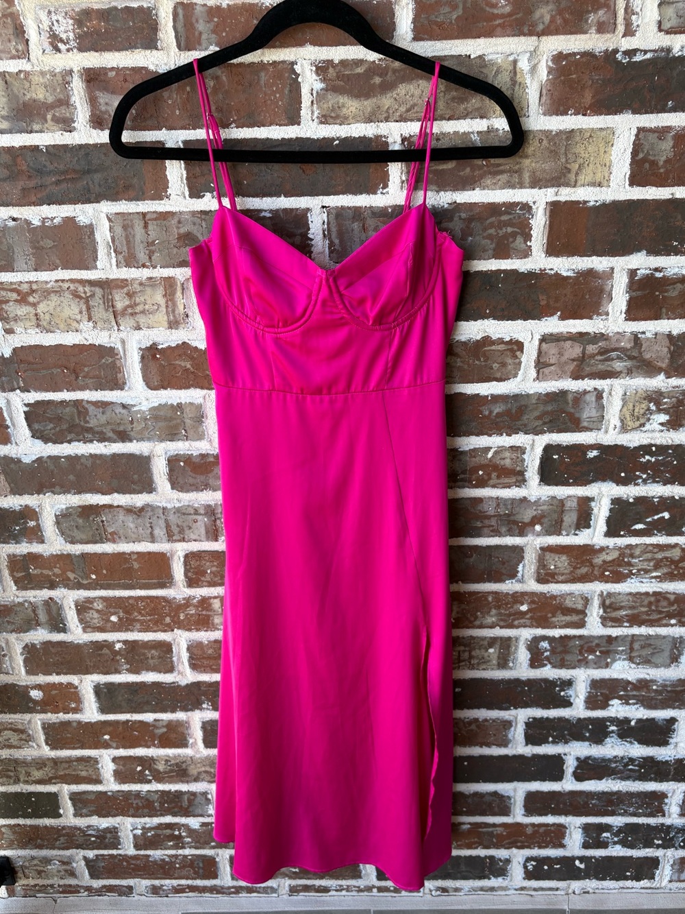 ASTR the Label Bustier Satin Fuchsia Midi Dress Size XS - Picture 15 of 15